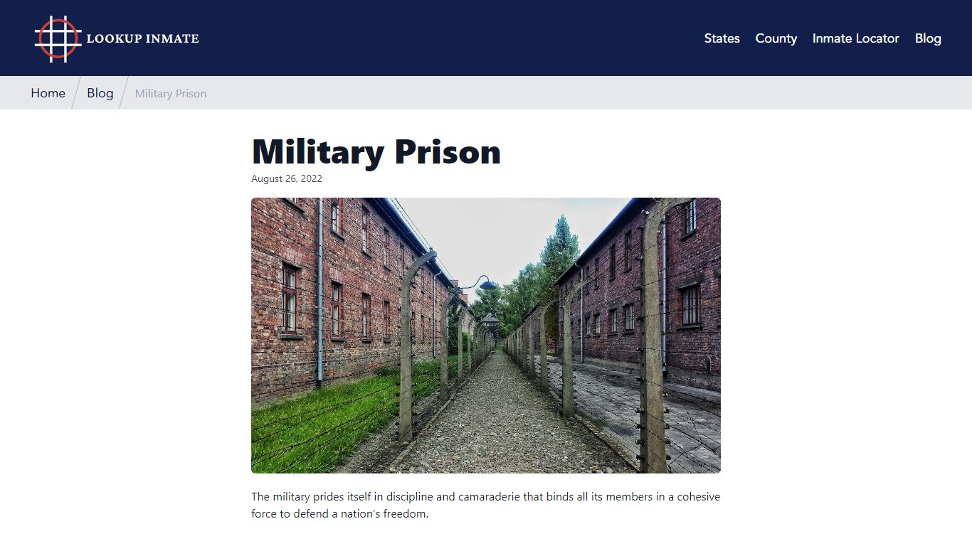 Military Prison - Lookup Inmate